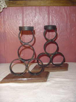 Vintage Arts & Crafts Wrought Iron Holders