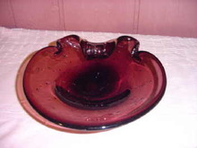 SALE Beautiful Amethyst Art Glass Dish