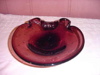 SALE Beautiful Amethyst Art Glass Dish