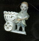 Stafforshire Figure w/Cart Match Holder