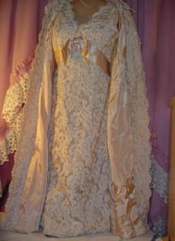 Vintage Lace & Ribbon Applique' Dress & Coat Set