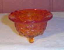 Vintage Footed Amberina Ashtray