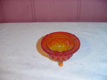 Vintage Footed Amberina Ashtray