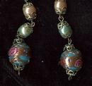 Vintage Lamp Work Bead Necklace & Earrings Set