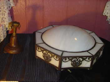 Vintage Panel Glass Light Fixture