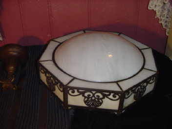 Vintage Panel Glass Light Fixture