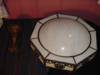 Vintage Panel Glass Light Fixture