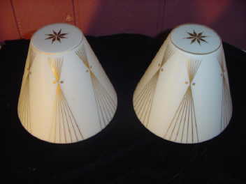Vintage Mid Century Modern Satin Glass Light Shades or Globes