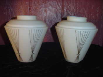 Vintage Mid Century Modern Satin Glass Light Shades or Globes