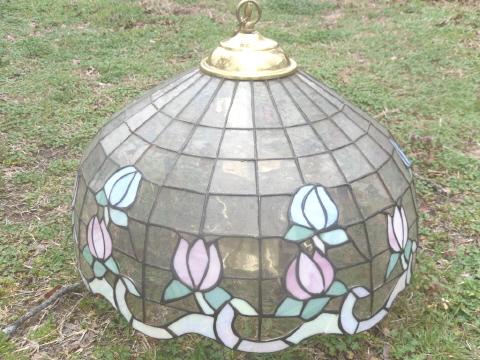 Leaded Stain Glass Hanging Light Fixture