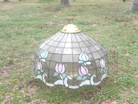 Leaded Stain Glass Hanging Light Fixture