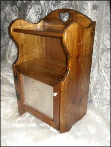 Wooden Storage Cabinet w/Metal Panel Door