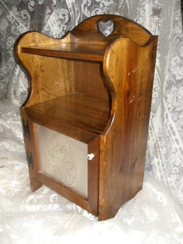 Wooden Storage Cabinet w/Metal Panel Door