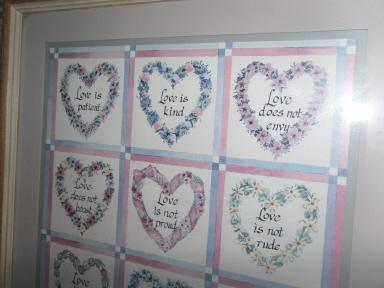 Homco Home Interior Framed Hearts Picture