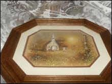 Vintage Homco Home Interior Country Church Picture