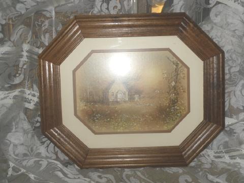 Vintage Homco Home Interior Country Church Picture