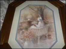 Vintage Homco Home Interior Lady w/Flowers Picture