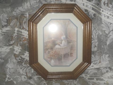 Vintage Homco Home Interior Lady w/Flowers Picture