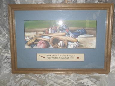 Baseball Equipment Picture w/Babe Ruth Quote