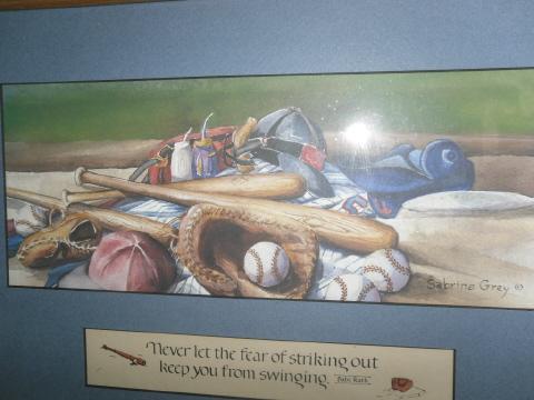 Baseball Equipment Picture w/Babe Ruth Quote