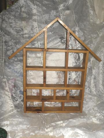 Wooden House Display Shelf