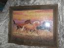 Large Rustic Picture Frame w/3 Horses Running