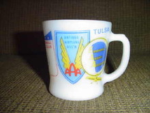 Vintage Fire King Aircraft Aviation Mug