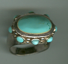 Unusual Sterling & Turquoise Ring