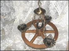 Vintage Wagon Wheel Light Fixture