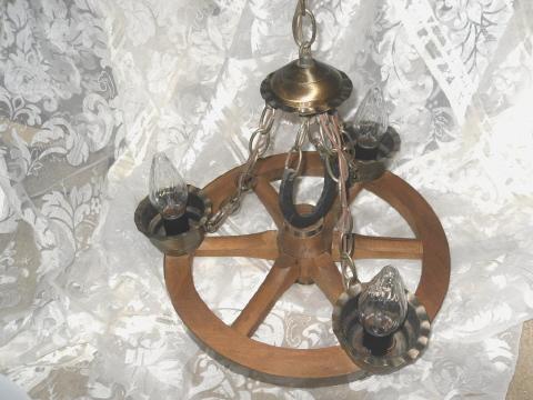 Vintage Wagon Wheel Light Fixture