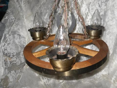 Vintage Wagon Wheel Light Fixture