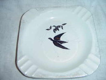 Large Vintage Black and White Ashtray