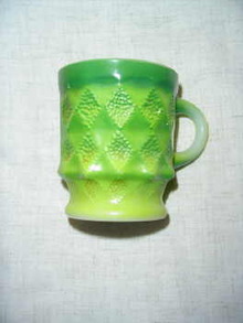 Vintage Fire King Green Kimberly Mug