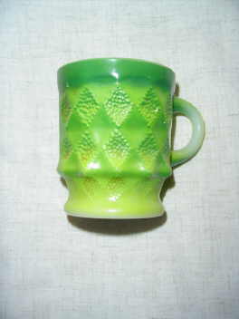 Vintage Fire King Green Kimberly Mug