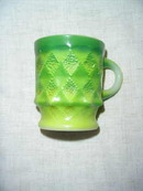 Vintage Fire King Green Kimberly Mug