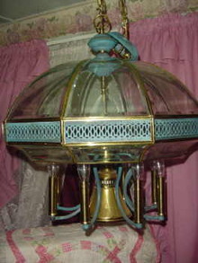 Beveled Glass Panel Electric Light Fixture **LOOK**