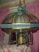 Beveled Glass Panel Electric Light Fixture **LOOK**
