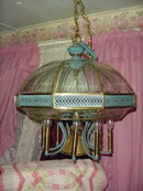 Beveled Glass Panel Electric Light Fixture **LOOK**