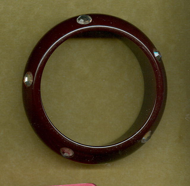 Deep Purple Bangle Bracelet w/Rhinestones