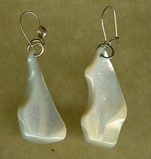 1960's RETRO Solid Mother of Pearl Drop Earrings