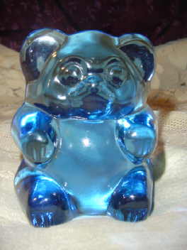 Vintage Fenton Blue Glass Bear