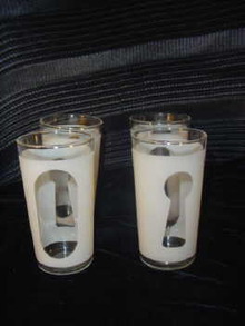 Vintage Retro Frosted Tumblers Set of 4