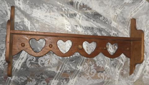 Vintage Wooden Shelf & Coat Rack