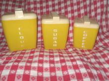Vintage Yellow Canister Set