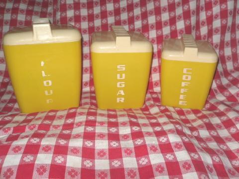 Vintage Yellow Canister Set