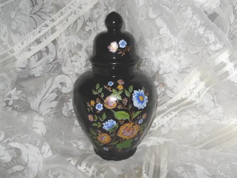 Vintage Large Black Ardalt Ginger Jar