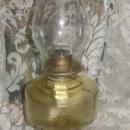 Vintage Yellow Glass Kerosene Lamp w/P.A. Eagle Burner