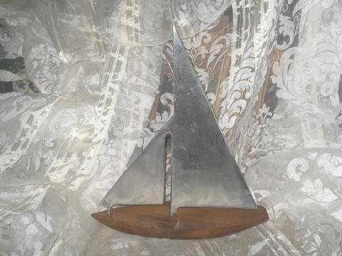 Hand Made Sail Boat Sculpture