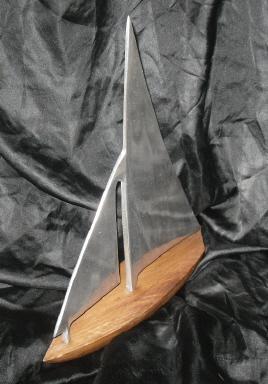 Hand Made Sail Boat Sculpture
