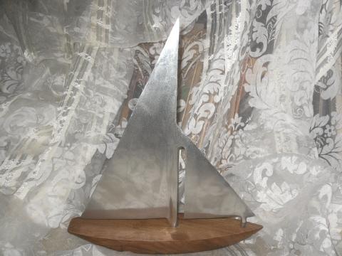 Hand Made Sail Boat Sculpture